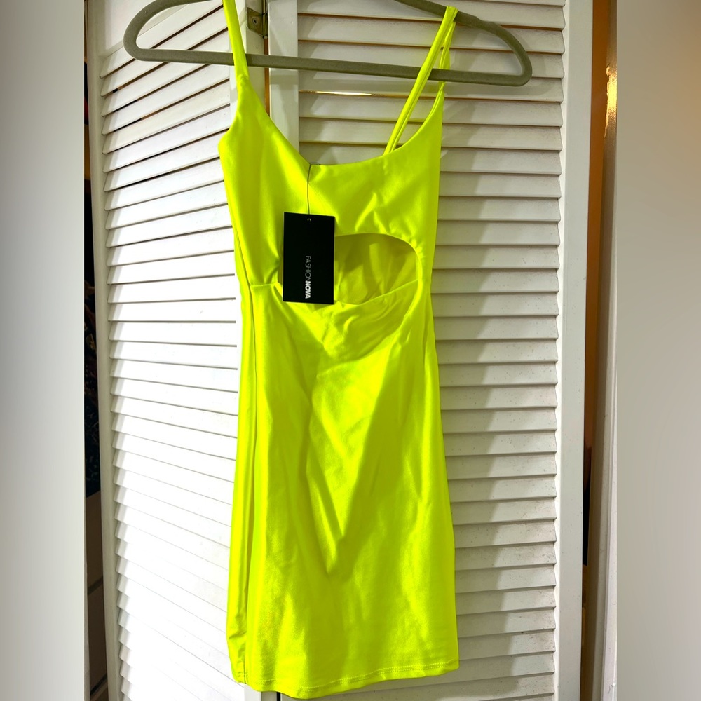 Fashion Nova Neon Yellow Mini Dress